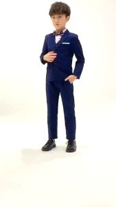 3PCS Formal Attire (Pants+ Clothes+ Bow tie) Kids Boys Suit Wedding Formal Outfit Kids OOTD