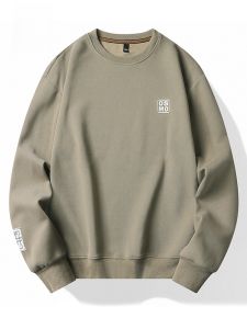 ROMON | Romon Mens Hoodie Casual Long Sleeve Print T-shirt Loose Fit Base Layer Top Fashion Urban Style Autumn Collection Youth Wear