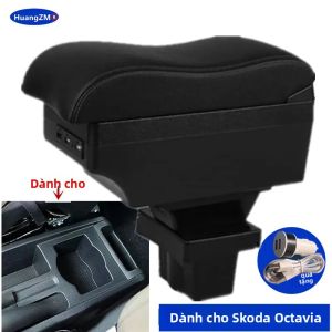 Skoda Octavia Yeti Mk2 Xe Tay Hộp Da/Nhựa ABS Nội Thất Hộp Bảo Quản Chuyên Dụng Retrofit Phụ Kiện Cho Xe