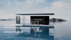 iSpring RO400 เครื่องกรองน้ำตื่ม Tankless RO System Water Filtration System SGS certified 400 GPD Fast Flow Under Sink Reverse Osmosis System ลดค่าTDS กับ PFAS 2:1 Pure To Drain Ratio แถมก๊อกน้ำสแตนเลส Tap Water