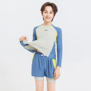 XTEP | New Long Sleeve Conservative Separates Childrens Swimwear For Swimming Pools and Vacation