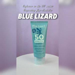 BLUE LIZARD Sensitive Mineral Sunscreen SPF 50 Lotion Tube 3oz Fragrance-free Water Resistant Sensitive-friendly Non-sticky Long-lasting