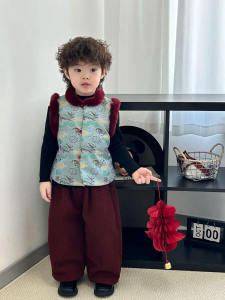 Thickened New Chinese Style Childrens Cheongsam Tang Suit New Years Clothes for Boys Warm Cotton Inner for All Ages