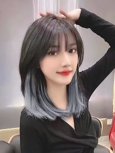 Bestella💗COD Menonjolkan rambut palsu tanpa jahitan yang membentang rambut wig warna-warni wanita berambut panjang