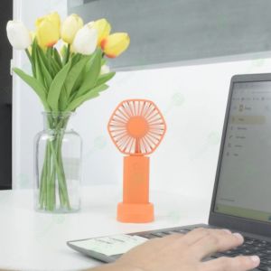 POWERPH Portable Fan With Cellphone Stand and 3 Speed Settings Compact Handheld Cooling Solution