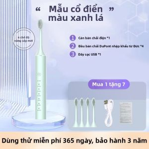 HANSANCAI | Đầu Đánh Răng Điện Thông Minh Sonic Lông Mềm cho Người Lớn và Thiếu Niên