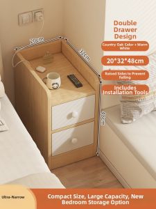 OYIla | Compact Narrow Bedroom Bedside Cabinet for Small Spaces