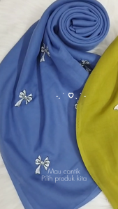 HIJAB SEGI EMPAT PARIS BORDIR PITA RIBORN TERBARU