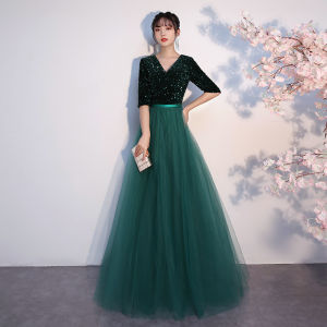 Elegant Long Evening Gown Womens Fashion Show Host Wedding Banquet Large Chorus Performance High-End Ball Dress