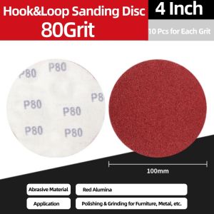 deli | 10pcs/set 4inch Sanding Discs Sandpaper Pads Set Hook & Loop 60 to 1000 Grain Abrasive Sander Paper for Polishing Tools