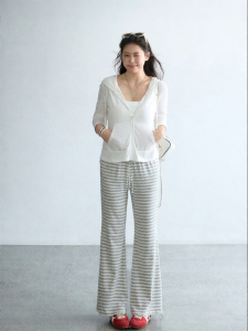 JULULOOK | Trang Phục Dáng Ôm Nhẹ Có Mũ Trùm Đầu Sọc Size Lớn