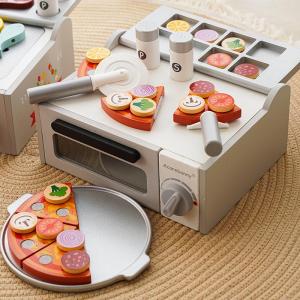 LIWAN | Simulated Cooking Toy Mini Kitchen Wooden Oven Cut & Play DIY Microwave