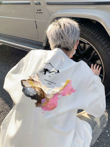 เสื้อยืดแขนยาวผู้ชาย ผ้าฝ้ายแท้ น้ำหนักหนา สไตล์ฤดูใบไม้ร่วงใหม่ หลวม ลำลอง เสื้อชั้นใน ใส่ด้านนอก เสื้อตัวบน