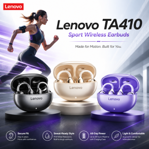 Lenovo | Lenovo TA410 Wireless Bluetooth 5.4 Earphones TWS Panoramic Sound Effects Ultra Long Battry Life Headphones Comfortable To Wear