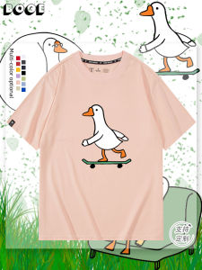 Cartoon Duck Print Cotton T-Shirt