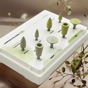 8PCS Dental Polishing Kit Cost-Effective Medium/Fine Rubber Silicon Carbide Points Autoclavable at 134°C for RA Low Handpiece