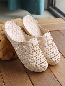 JIFANPAUL | Womens Summer Outdoor Flat Hole Sandals Half Slippers