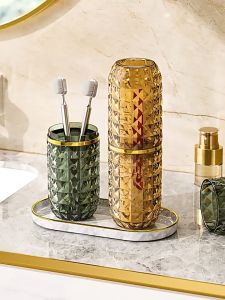 Dụng Cụ Đựng Bàn Chải  Kèm Đánh Răng Pha Lê Hộp Đựng Bàn Chải Kem Đánh Răng Lược Khăn Mặt Mang Đi Du Lịch Tiện Lợi