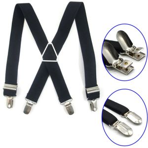 2025 Suspenders ผู้ชายปรับยืดหยุ่น X กลับกางเกงผู้หญิง Suspender สําหรับกางเกง 2.5 ซม.กว้าง 4 คลิปกลับวงเล็บ