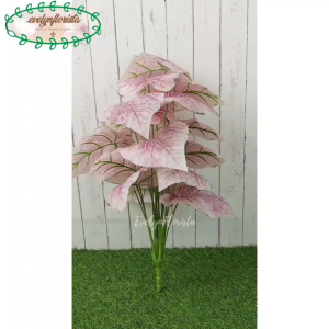 Daun Hias Artificial Daun Calladium Pink Full X18 Semilatex Hiasan Rumah Hiasan Cafe Dekorasi Ruangan