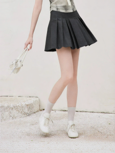 XIANGYING | High Waist Slimming Pleated A-line Skirt