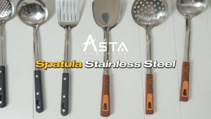 Asta Sodet Spatula Sutil Penggorengan Centong Sayur Irus Stainless Steel Handle Kayu & Marble Satuan