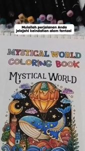 MYSTICAL WORLD Coloring Book Buku Mewarnai Sketsa Menggambar Anak Dewasa Buku Gambar Kertas Tebal