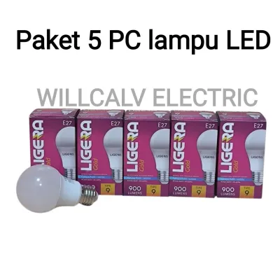 Paket 5 pc Lampu led bulb PANALED altis 9 watt E27 cahaya putih 6500K