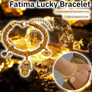 [Wealth Fortune Protection Code] Fatima Lucky Bracelet Stainless Steel Female Heart Chain Link Bracelet