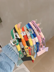 【Local Seller】Creative Color Keychain Nylon Hanging Rope Mountaineering Buckle DIY Doll Pendant Mobile Phone Chain Bag