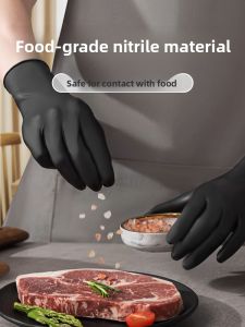 DINGQING | Food-Grade Nitrile Disposable Black Kitchen Gloves