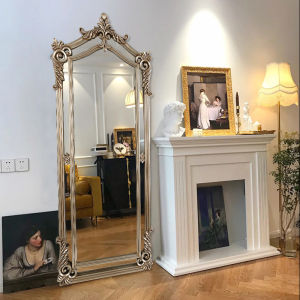 Vintage European Carved Full-length Mirror