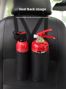 HELLOLEIBOO | Water-Based Car Fire Extinguisher Storage Bag Waterproof Anti-Pressure Rear Trunk Organizer Car Seat Back Hanging Bag Holder