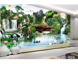 WALLPAPER PEMANDANGAN 3D ALAM AIR TERJUN - Wallpaper dinding PEMANDANGAN ALAM UNTUK RUANG TAMU
