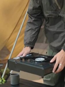 (BUNDLE) BDZ-155-A Butane Gas Stove / GP-16 Round Grill Plate Barbecue Non-stick Pan Barbecue Grill Pan Plate Grill Set