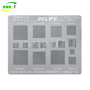 RELIFE Multi-Purpose BGA Stencil for 0.3/0.35/0.4/0.5/Parallel/45 Degree Hole Universal Solder BGA Reballing Stencil Solder Net