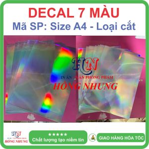 [In Laser] Xấp 50 Tờ Decal phản quang 7 màu A4 - Giúp Bạn In Ấn Tem Nhãn sắc nét và chuyên nghiệp