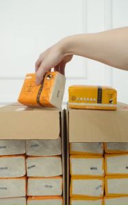 1 thùng giấy ăn gấu trúc Sipo chất liệu an toàn không chất tẩy trắng số lượng 300 tờ/gói.