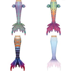 New Childrens Mermaid Swimsuit Pink Mermaid Tail Princess Dress for Girls Thermal Spring Swimming Costume Kids Fitness Apparel