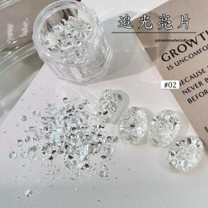 กลิตเตอร์ตกแต่งเล็บ 3 มิติ 1/2 กล่อง รูปทรงผสม ประกายเงิน สำหรับงานเทศกาล ปาร์ตี้ ตกแต่งร่างกาย ใบหน้า และทำเล็บ