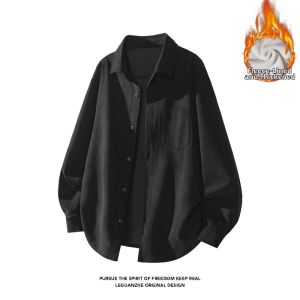 TUCANO | Corduroy American Long Sleeve Thick Turn-Down Collar Shirt