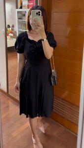 DRESS SABRINA KOREAN STYLE PAKAIAN WANITA RAYON TWILL TEBAL PREMIUM DRESS TALI DEPAN BUMIL BUSUI FRIENDLY