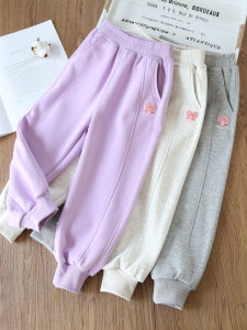 Cute Girl Spring Autumn Style Fashionable Sporty Trousers Little Girl Sweatpants Baby Lovely Versatile Long Pants Cotton Blend Knitted
