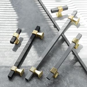Handle lemari Handle Emas Hitam Gold Tarikan Laci Minimalis Modern Bulat Gagang Pintu Lemari Knob Knop Gagang Lemari Laci Handle Gold