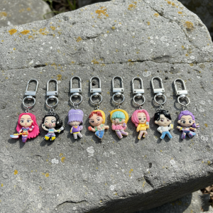 8pcs Kpop Demon Hunters Resin Pendant Set Cartoon Characters Cosplay Jewelry Rumi Mira Zoey Backpack Keyring Gift for Christmas