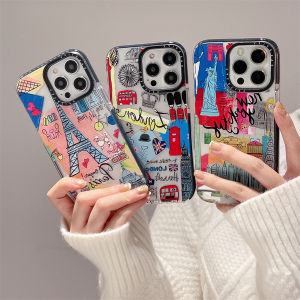 Tide brand Creative City Graffiti phone case for iphone 14 14plus 14pro 14promax 13 13pro 13promax Paris New York London Cute cool cultural graffiti patterns 12 12pro 12promax 11 11promax High quality shockproof soft casing x xr