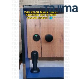 Nylon Black Bathroom Restroom Toilet Partition System Door Accessories