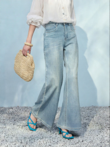 SUSHE | Slimming High Cotton Retro Flared Wide Leg Jeans