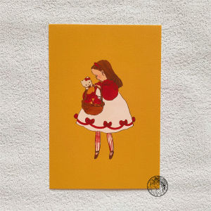 Limited Edition Meowth Girl Doll Postcard Collaboration Cute Childrens Card Sunmood Workshop Japanese Original Paper Material