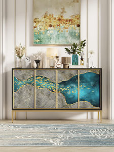 American Style Painted Sideboard Luxury Living Room Wall Mounted Glass Storage Cabinet Artistic New Chinese Furniture Design